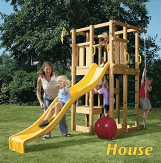 dětské hřiště house + žlutá skluzavka